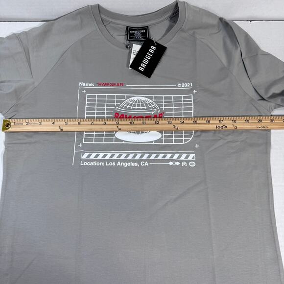 Rawgear Grey Long Sleeve Graphic T-Shirt Model# RG440 Size Medium NWT - Picture 6 of 9